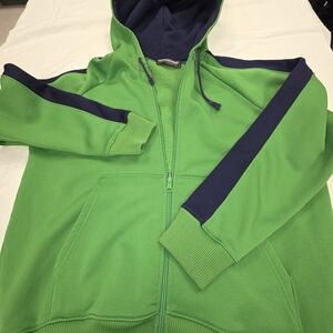 Abercrombie Performance Green and Navy Track Jacket Raglan Sleeve, Sz L